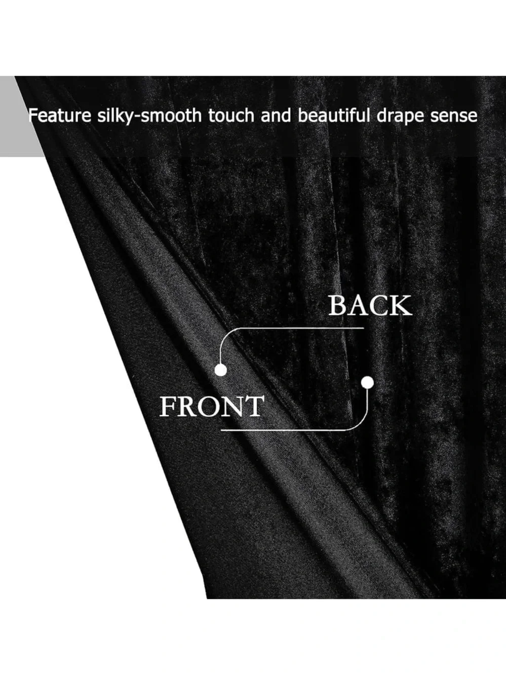 Black Velvet Curtain Panel set 100x96in